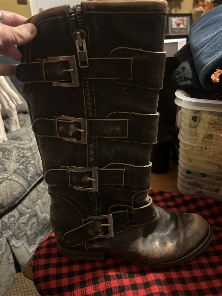 Botas occidentales Corral para mujer de cuero envejecido con hebilla P5079 talla 10 m Foto 2 de 4