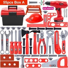 Kids Tool Set with Electric Drill   Construction Pretend Play Toy Kit 55 PCs