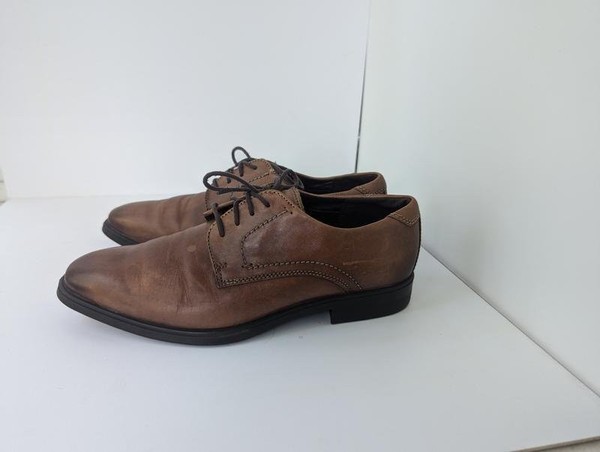 Men Ecco Heels Brown Leather 42 #3QPJ