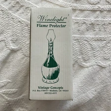Vintage Winelight Flame Protector Wine Bottle Topper Candle Cover  Clear New 