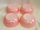4 Vtg Glasbake Pink Milk Glass Chili Cereal Bowls J-2401 Exc Hard to Find