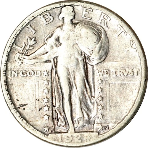 1924-S 25C Standing Liberty Quarter VF K19329