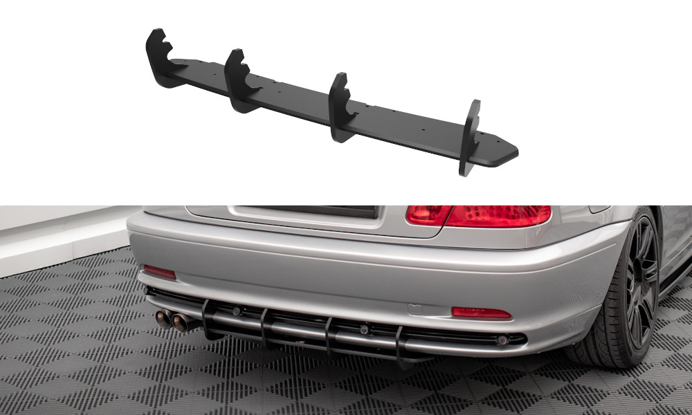 Diffuseur arriere BMW E46 Maxton rouge pour remplacer un pare-chocs abime
