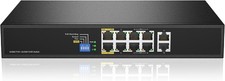 8 Port Full Gigabit PoE Switch w/2 Gig Uplink 4BT 90W 4 AT 30W Ports 802.3af