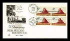 DR JIM STAMPS US COVER NEW MEXICO STATEHOOD 50TH ANNIVERSARY FDC BLOCK OF 4