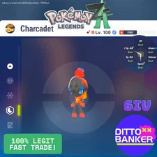 Pokemon Legends ZA ✨ SHINY Charcadet w Auspicious Armor Lv100 Modest/6IV MAX EV