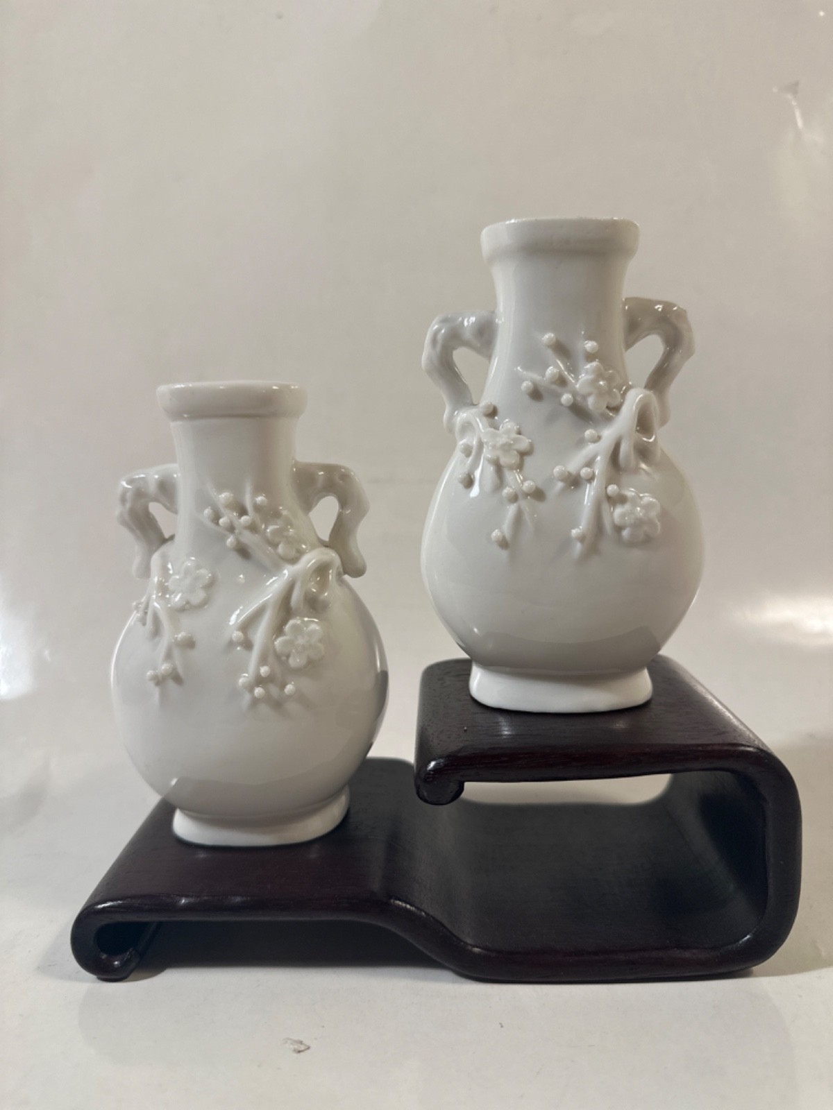 A PAIR OF CHINESE ANTIQUE St Cloud BLANC DE CHINE PORCELAIN VASE