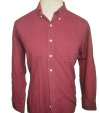 Mens Nautica Burgundy Cotton Oxford LS Casual Shirt sz 16.5x32/33