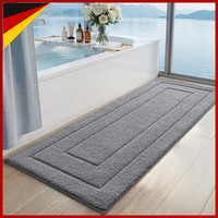 Badematte Rutschfest Mikrofaser SaugfäHig Maschinenwaschbar Grau 60 X 150 Cm