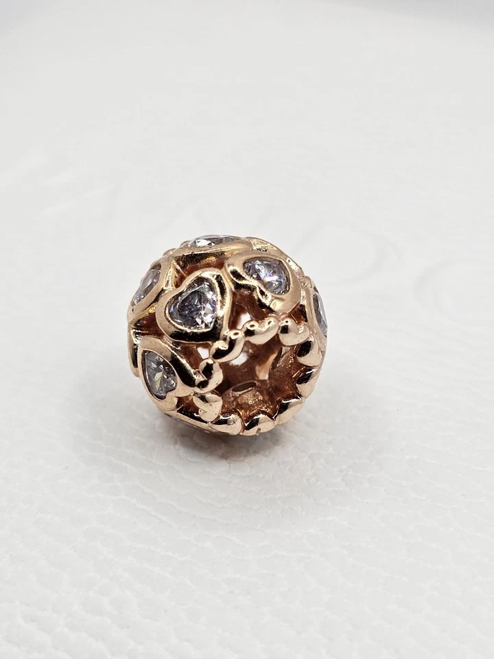 ✨️ Original Pandora ⭐️RETIRED ⭐️ROSE HEART CHARM 🎁 - Bild 4 von 4