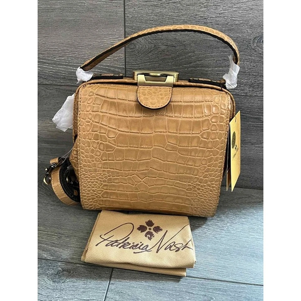 Patricia Nash Cuero Cocodrilo Repujado Nela Norte/Sur Galleta, Bolso Foto 2 de 4