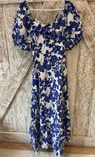 Tuckernuck Blue & White Floral Maxi Dress Size Large New With Tags