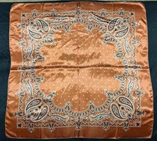 Wild Rag Scarf Cowboy Scarves Buckaroo Bandana Cowgirl Rust Paisley 