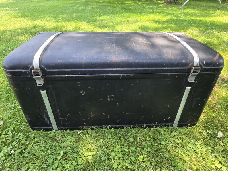 Antique Metal BILT CAR TRUNK Detroit Metal Specialty