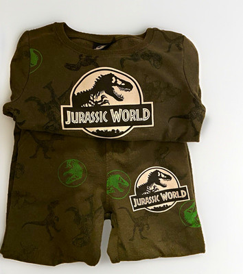 Jurassic World Jungen Freizeit Set 2-teilig Kurzarm Gr. 92 grün/schwarz T-Rex