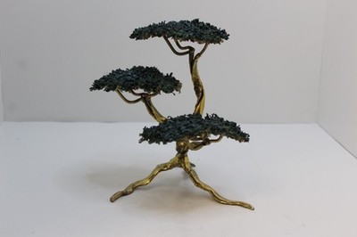 Danny Garcia vintage bronze bonsai cypress tree original sculpture
