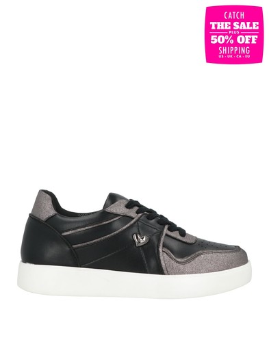 RRP€195 TUA BY BRACCIALINI Sneakers US7 UK4 EU37 Black Logo Flat