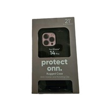 Onn Rugged Phone Case w/ Holster  Rotating Clip for iPhone 14 Pro Black