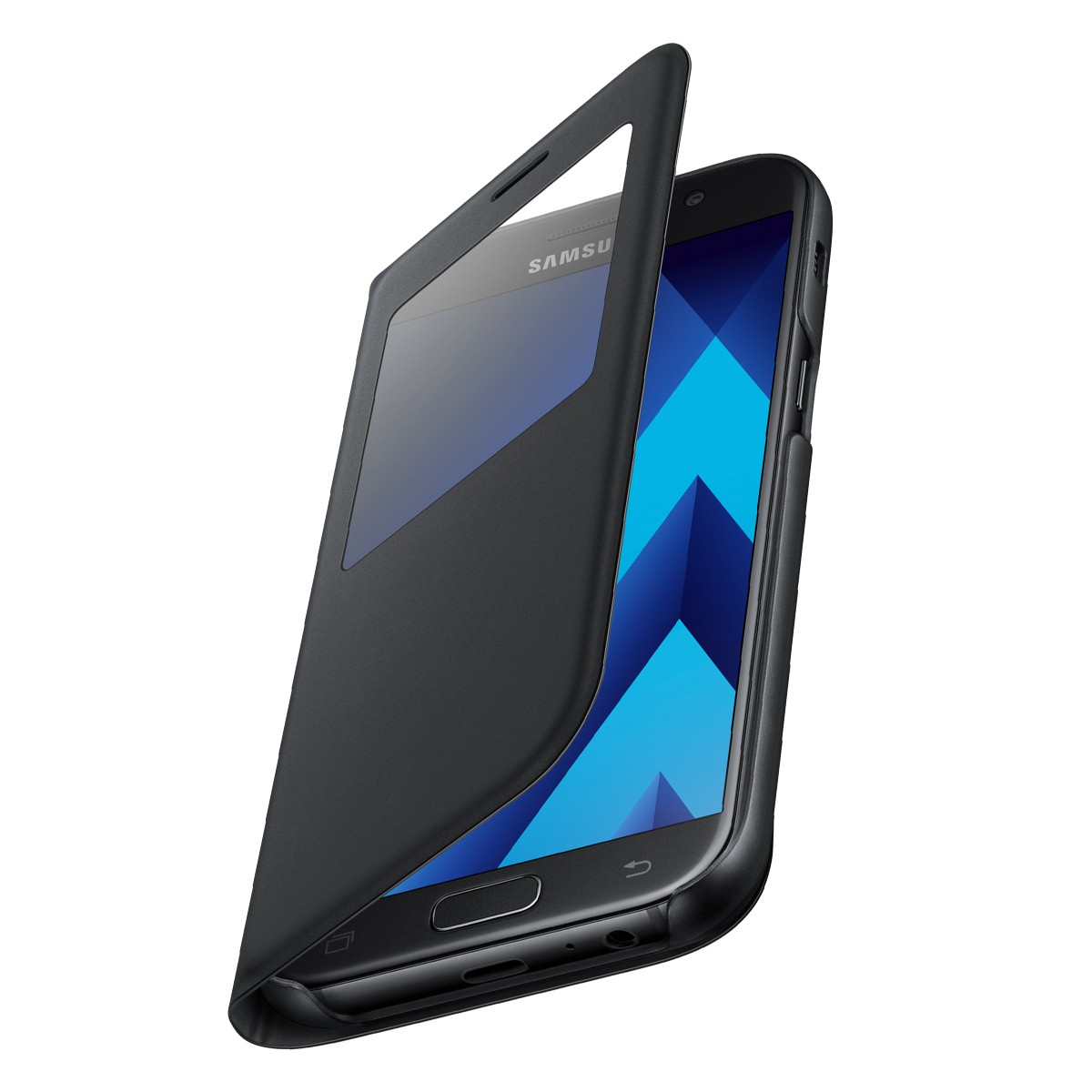 Etui Galaxy A5 2017 avec vitre transparente et rabat intelligent