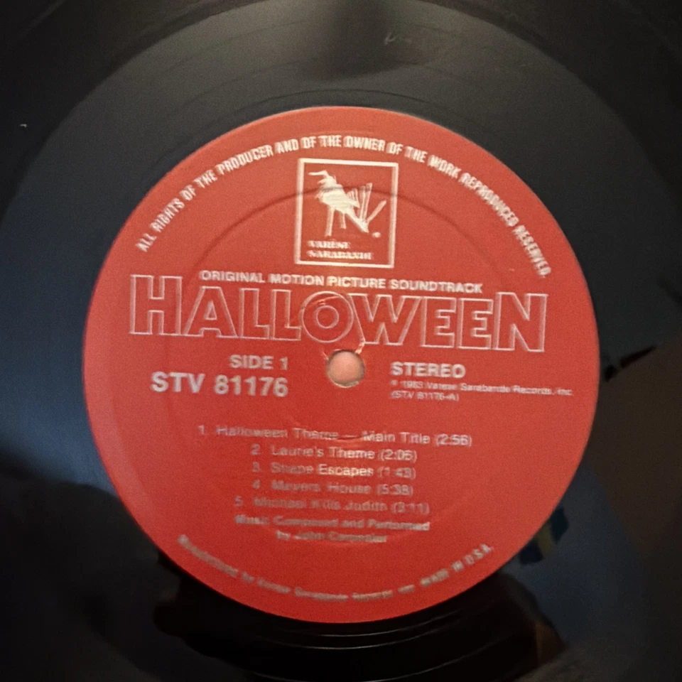 John Carpenter HALLOWEEN Original Motion Picture SOUNDTRACK RARE Vinyl LP 1983 - Image 3 of 4