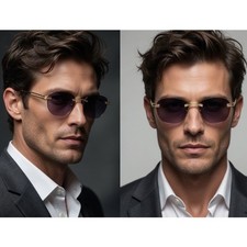 Men Hip Hop Retro Round Sunglasses Vintage Hippie Style Small Circle Sun Glasses