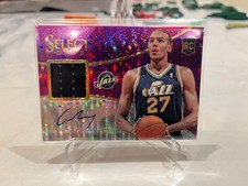 2013-14 SELECT ROOKIE JERSEY AUTO AUTOGRAPH PURPLE #16 RUDY GOBERT 92/99 RC