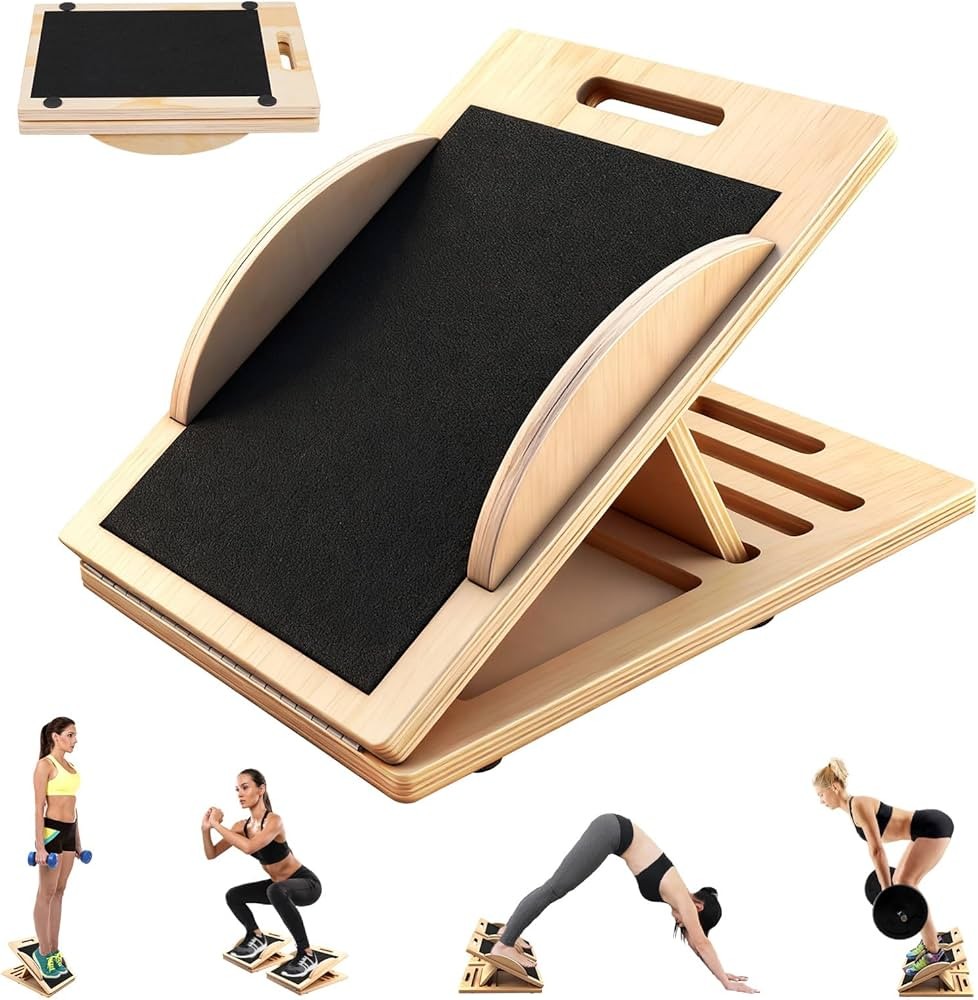 3-in-1 Balance Board Gleichgewichtstrainer Holz Verstellbar für Physiotherapie