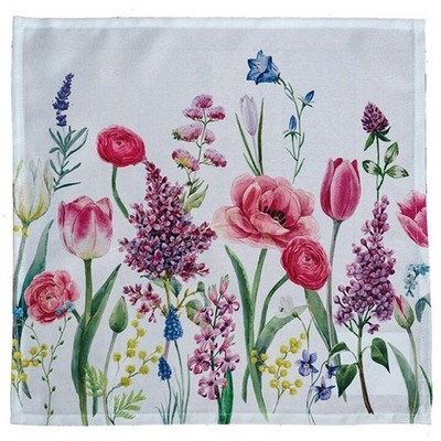 Deckchen Tischdecke Kleinteil Sommer Blumenmix 40x40cm 35x50cm weiß-bunt 6530