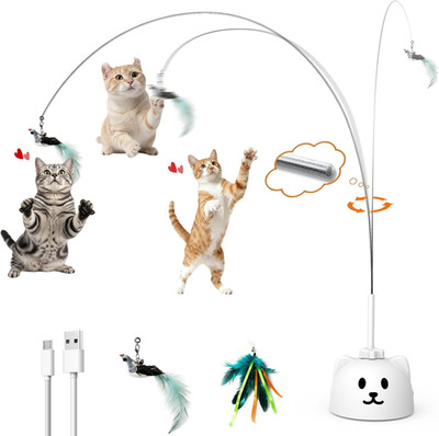 Interactive Cat Toys for Indoor Cats: Upgraded 360° Automatic Spin Flying Bird F