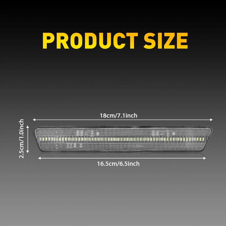 For 1999-2004 Ford Mustang LED Side Marker Light XR3Z-15A448-AA Clear Lens White - Image 3 of 4