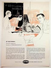 Vintage 1950s Raytheon Ferromagnetics Science Technology Magazine Print Ad
