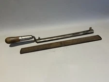 (2) Farrier Rasp Files - Vixen Reversible Rasp Lutz Wood Handle & 18" 4-Way Rasp