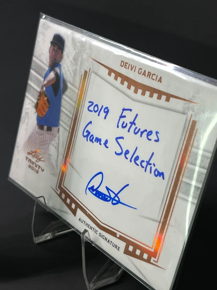 Leaf Trinity Deivi Garcia Signature Auto /1 Rare Card MLB Yankees RC - Image 2 of 3