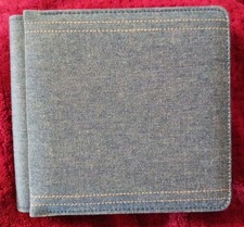 Creative Memories 7x7 Scrapbook Album Blue Jean Denim Stitching 12 White Pages