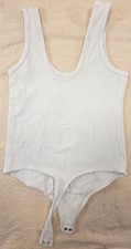 Abercrombie  Fitch Soft A F Essentials Womens White Size M Medium Tank Bodysuit