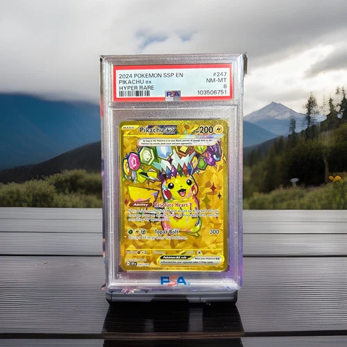 PSA 8 Pokemon Surging Sparks Hyper Rare Pikachu EX 247/191 NM/MINT Condition!!
