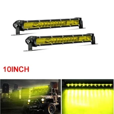 10 inch Amber LED Light Bar Single Row Thin Fog Work Driving Truck UTV ATV Boat