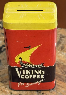1935 Viking Coffee Saving Bank Very Nice