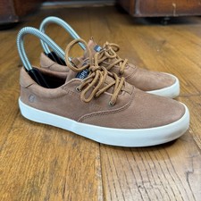 SPERRY Youth Sneaker Size 3M Casual Low Top Lace Up Brown Leather Washable