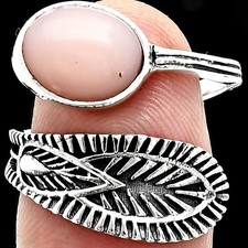 Adjustable - Pink Opal - Australia 925 Sterling Silver Ring s.7.5 Jewelry R-1116