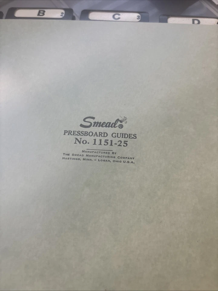 Vintage Smead Vertical Pressboard Guides 1152-25 A-Z Angled Metal Tabs Letter - Image 2 of 4