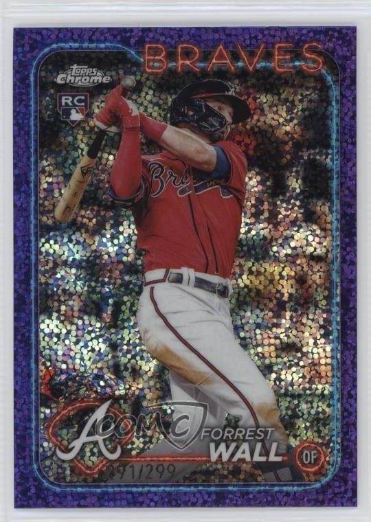 2024 Topps Chrome Purple Speckle Refractor 291/299 Forrest Wall #176 uk2