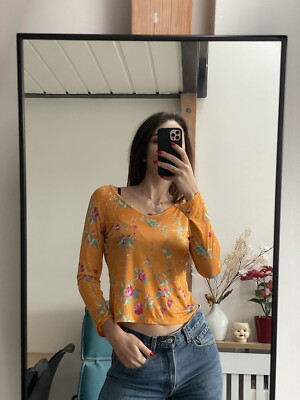 Cavalli Jeans Orange Floral  Top