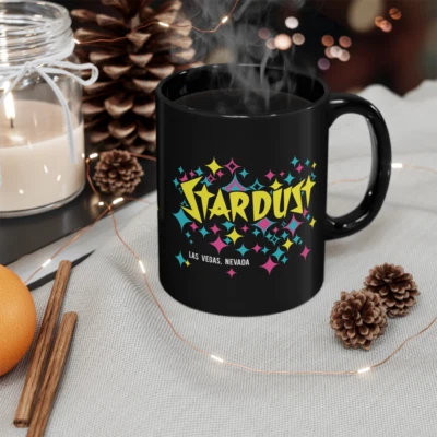 Stardust Hotel Classic Las Vegas Casino 11oz 15oz Tea Coffee Black Mug