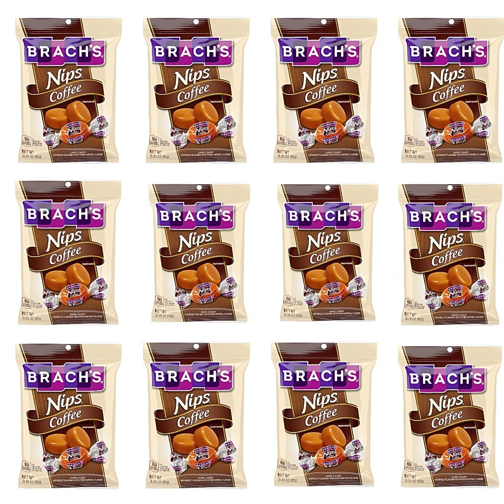 New Brach's Nips Coffee Flavored Hard Candy 3.25oz Pack of 12 Free