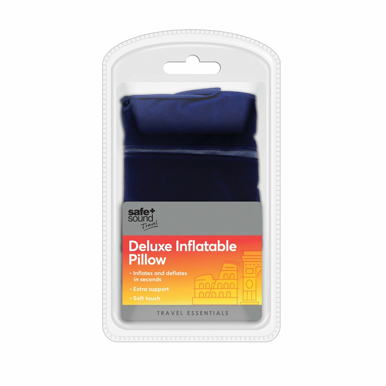 Safe + Sound   Deluxe Inflatable Pillow (colours may vary)