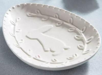 Keramik Hase Kaninchen Teller weiß neu mit Etikett