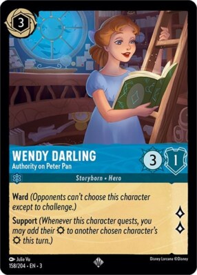Lorcana Wendy Darling - Authority on Peter Pan (158/228) Into the Inklands NM
