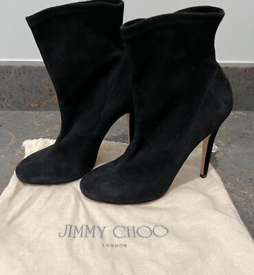Jimmy Choo Black Suede Ankle Sock Boots Size 9 (EU 39)