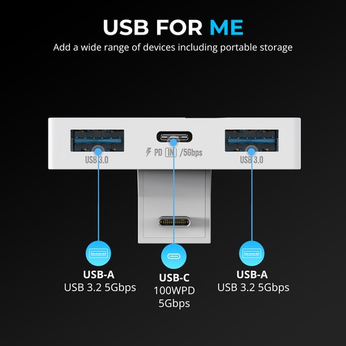 SABRENT USB Type-C 3-Port Gaming Hub for ASUS ROG Ally - Picture 3 of 9
